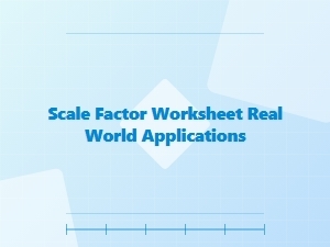 Applying Scale Factors to Real-World Scenarios